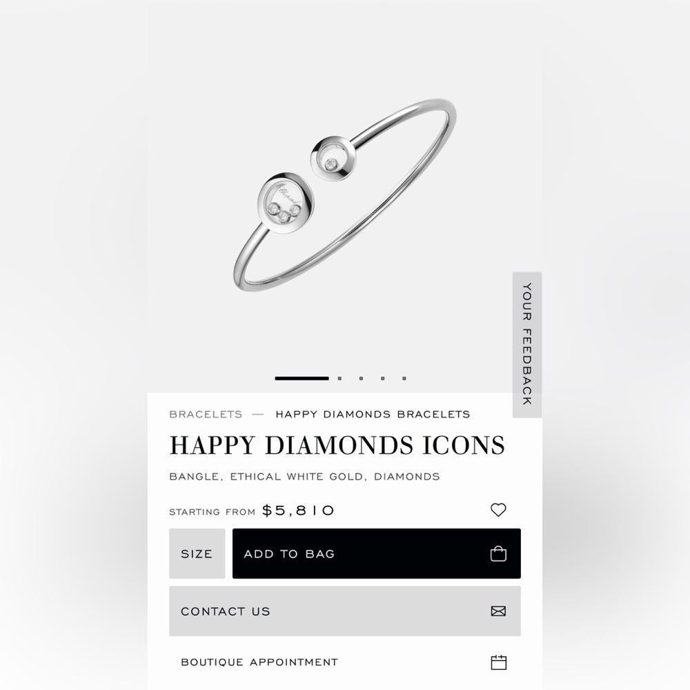 Authentic Chopard Bangle Happy Diamonds Bracelets… - image 3